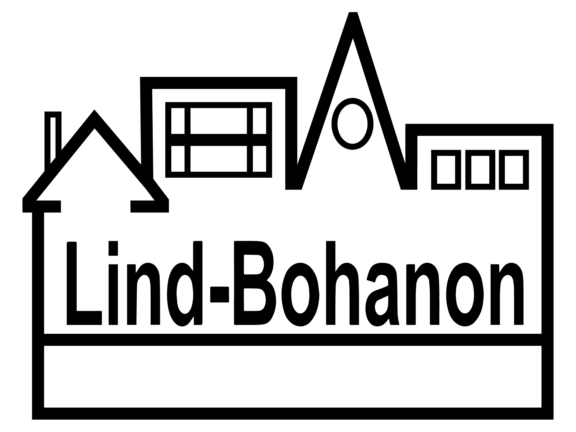 Lind-Bohanon logo set: black logo with only Lind-Bohanon name
